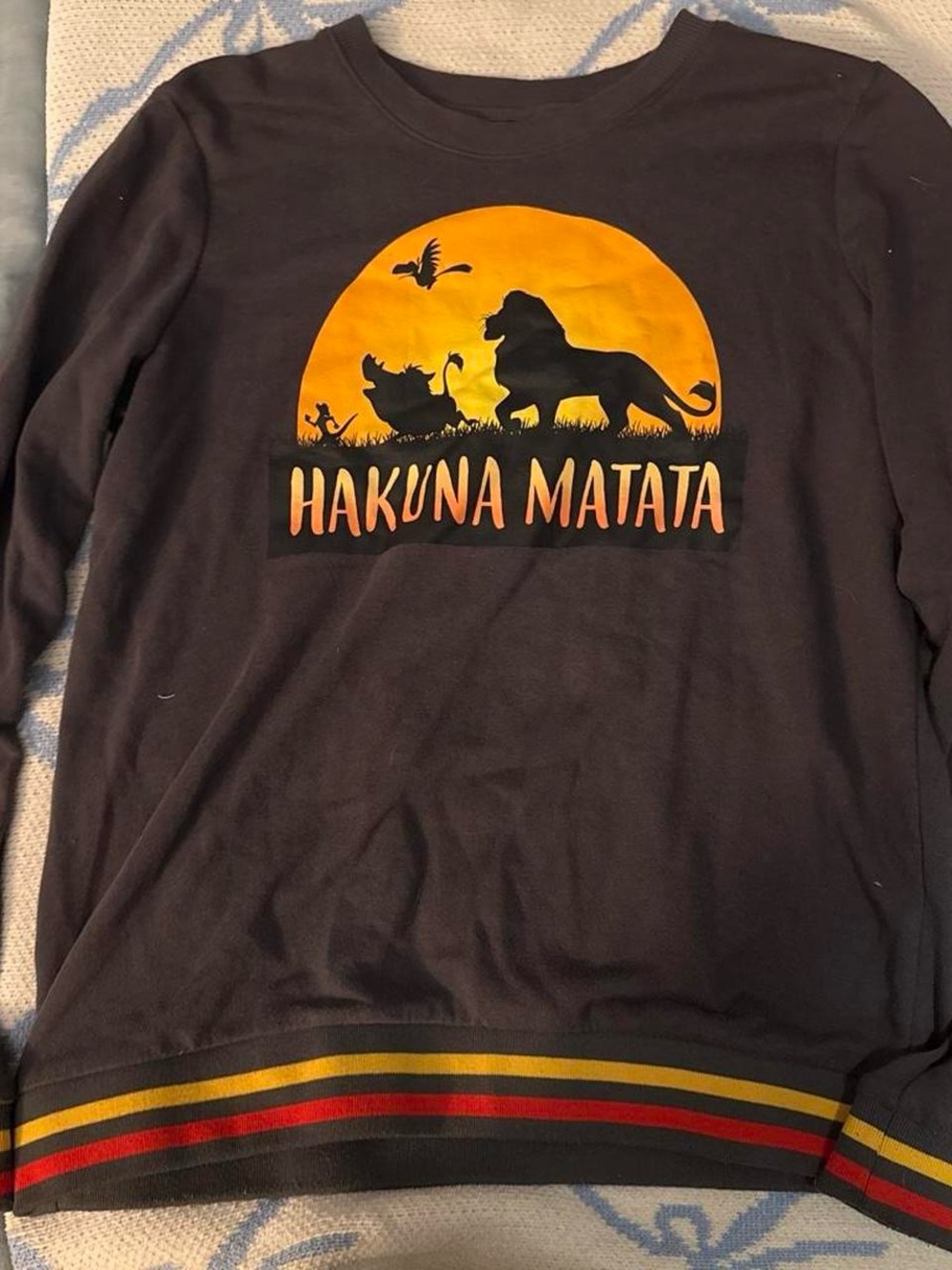 Disney Black Pullover with Yellow Graphic